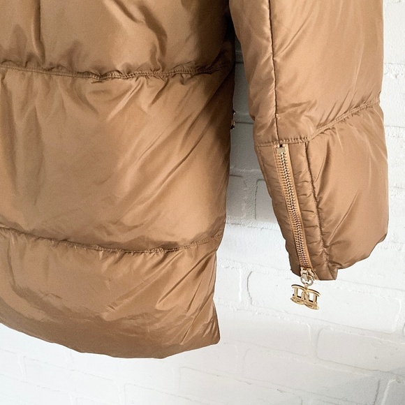 DSQUARED Down Women’s Parks Jacket Puffer Tan Gold Bronze Luxury S Oversized - Picture 11 of 16